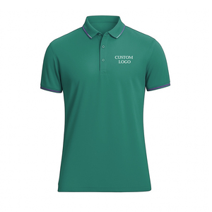 100% hombres de algodón peinado ropa cómoda para Polos manga corta Golf personalizado para camisetas de polo Color sólido diseño liso - Product Image 1