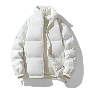 Veste d'hiver de couleur unie grande taille pour hommes, nouveau col montant épais en duvet pour les sports de plein air - Product Image 4