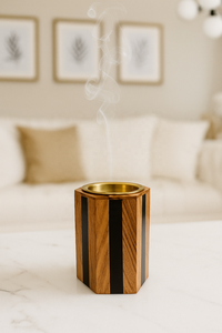 Luxe arabe Ramadan bois résine Bakhoor brûleur fabriqué à la main en laiton diamant-motif incrustation Durable Oud porte-encens support pour - Product Image 6