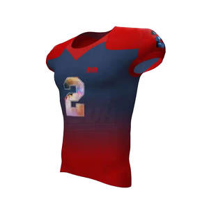 Uniforme de football américain imprimé de qualité supérieure à manches courtes, taille plus, logo personnalisé, 100% polyester, respirant, séchage rapide - Product Image 5