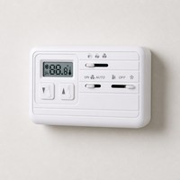 Thermostat mural non programmable à 3 vitesses pour ventilo-convecteur industriel, 220V & 24V, en PC+ABS ignifuge, pour CVC hospitalier