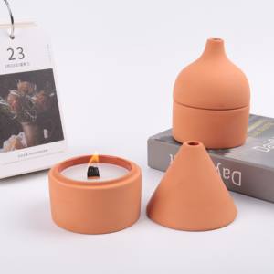 Pot en argile terre cuite disponible pot de bougie rond pour la fabrication de bougies et décor de bougies pour la maison et le bushiness - Product Image 3