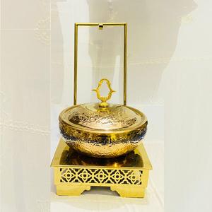 Chauffe-plat de luxe pour aliments usagés support carré four à buffet de restaurant plats de chauffe-plats en acier inoxydable pour décoration de nourriture de mariage - Product Image 4