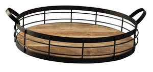 สินค้ามาใหม่ ขนาดใหญ่ถาดเสิร์ฟอาหารกําจัดวัชพืชดีไซน์คลาสสิกถาดเสิร์ฟไม้พร้อมที่จับสีทองในราคาที่ถูกที่สุด - Product Image 4