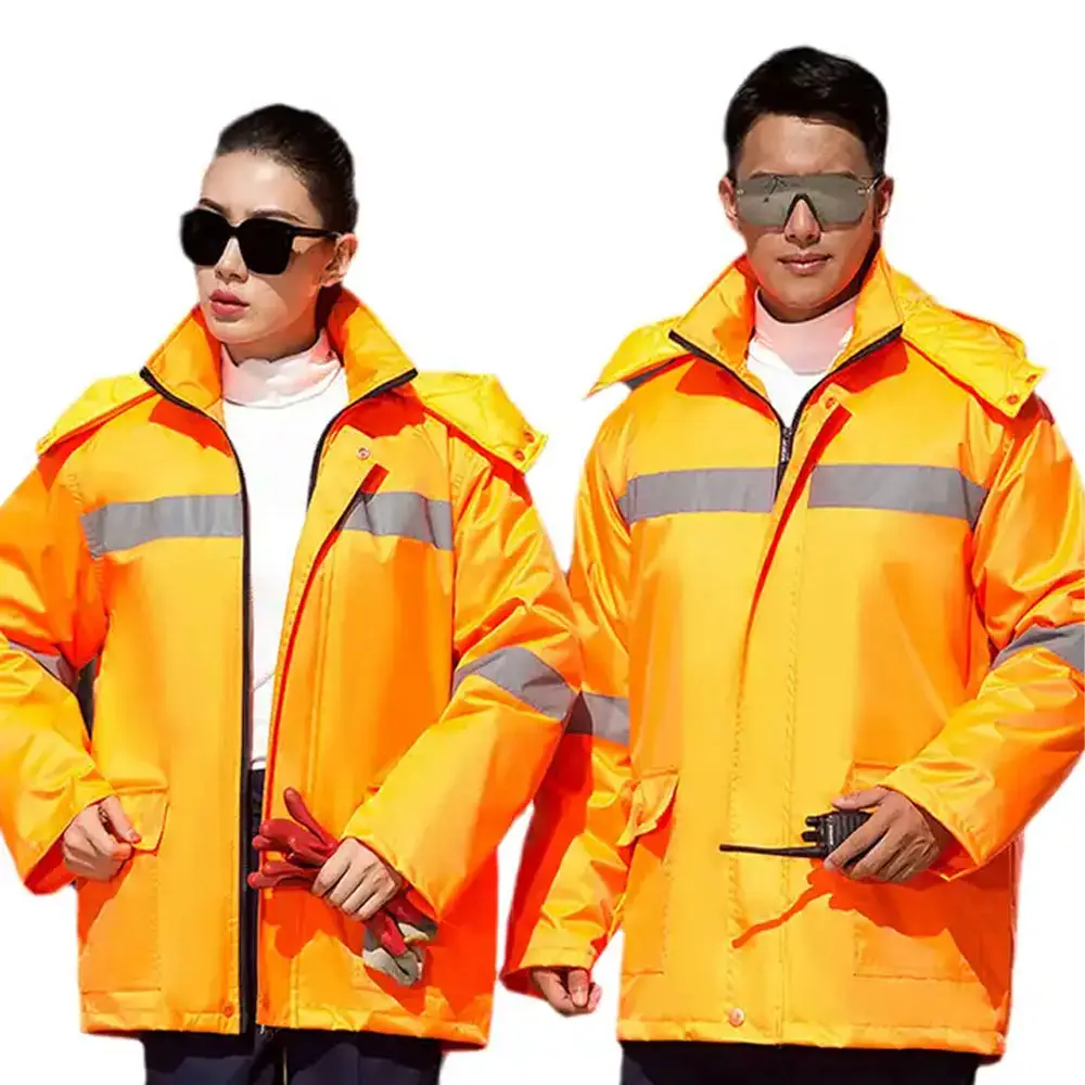 Wholesale 2024 Arrival Men & Women Orange Reflective Safety Work Wear Jackets For Sale In Cheap Rates Work Wear Jackets