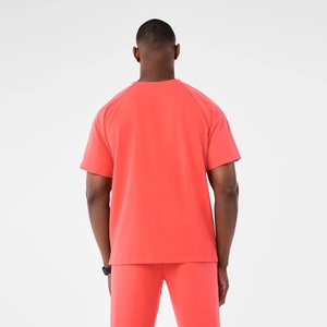 V-Neck Medical <b>Scrub</b> <b>Top</b> for Men Hospital Uniform with Side Slits and Kangaroo Pockets, Nursing <b>Scrubs</b> Set, Surgical Uniform - Product Image 3