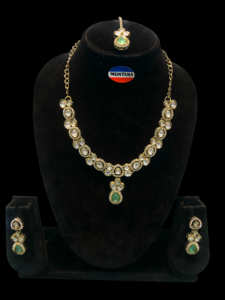 Kundan Stone and <b>Pearl</b> Brass Necklace Fashion <b>Jewelry</b> Sets for Ethnic Party Wear for Wedding Engagement Anniversary - Product Image 3