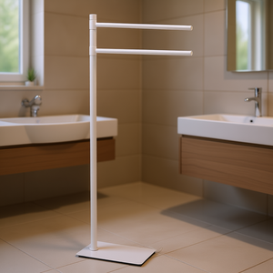 Toallero de 2 Brazos Tania White TA31 22 Gedy, 34.5x14x88cm, Diseño Moderno para un Almacenamiento Práctico de Toallas - Product Image 3