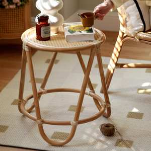 Mesa auxiliar ecológica de diseño moderno, precio más económico, mesas circulares de ratán para decoración de habitaciones - Product Image 4