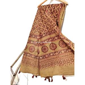 Ajrakh-tela de teñido Natural Dupatta, pañuelo suave y cómodo, 100% algodón, estampado a mano, venta al por mayor - Product Image 2