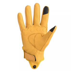 Gants de moto unisexes en cuir jaune à doigts entiers grande taille avec écran tactile respirant vêtements de course automobile pour la moto - Product Image 3