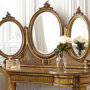 European Vanity Luxury Table Bedroom Dressing Table Set With Mirror and Stool - Product Image 5