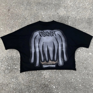 T-shirts en gros personnalisés en coton jersey 100% 300g, style streetwear écologique, coupe oversize et carrée, prix de gros - Product Image 2