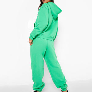 100% algodón Jogger chándal pantalones de chándal conjunto con capucha logotipo personalizado hombres mujeres polar chándal unisex liso deportes - Product Image 2