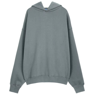 Sudadera con Capucha para Hombre, de Algodón Grueso, con Bordado Ecológico, Color Sólido, Cálida, Holgada, con Hombros Caídos - Product Image 2