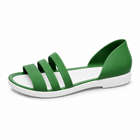 Sandales plates confortables pour femmes, nouvelles, élégantes, à semelle souple, style mule, plage, à enfiler, talon fermé, à bride unique, en PVC