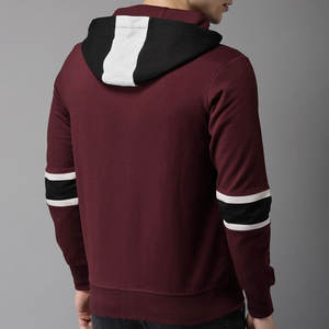 Sweat à capuche en molleton de coton multicolore de qualité supérieure pour hommes sweat à capuche bicolore veste zippée douce broderie manteau d'hiver teint uni - Product Image 6