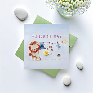 Tarjeta de filigrana de animales Tarjeta de felicitación de papel de Vietnam hecha a mano con artesanía de animales única para fiesta - Product Image 2