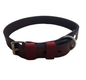 Genuine Leather Dark Brown Dog <b>Collar</b> 19"/50cm Length Medium / Small Dogs <b>Collar</b> for Greyhound and Whippet - Product Image 1
