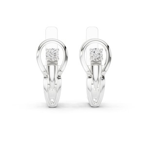 Round Moissanite Drop <b>Dangle</b> <b>Earrings</b> 925 Sterling <b>Silver</b> 4-Prong Collet Solitaire - Product Image 2