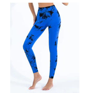 <b>Hot</b> Selling Women's Customizable Premium Breathable Yoga <b>Leggings</b> New Design Solid Pattern Pants with Elastic Mid Waist - Product Image 4