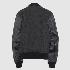 Chaqueta universitaria de invierno con soporte para hombre hecha a medida de alta calidad, nueva chaqueta de lona con letras a la moda, venta al por mayor, Varsity en blanco - Product Image 3