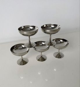 Tasses et bols de service à la crème glacée en acier inoxydable Meilleures ventes Bol à crème glacée en métal Acier inoxydable argenté - Product Image 1