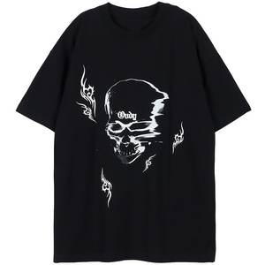 Haute qualité 100% coton 230G hommes T-Shirts troupeau impression goutte épaule poids lourd surdimensionné américain Streetwear personnalisé - Product Image 3