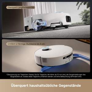 Aspirateur robot Aqua10 Ultra Track avec fonction de lavage, puissance d'aspiration de 25 000 Pa, lavage à 45 °C, liberté d'obstacles de 6 cm, auto-nettoyage - Product Image 4