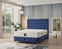 Meubles de chambre à coucher européens modernes, design luxueux, capitonnage italien, lit simple, double, king size, bleu, noir, gris, toutes les couleurs