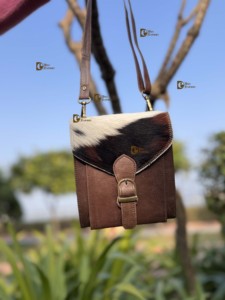 Nouveauté Sac à bandoulière en cuir véritable élégant Sac à main en cuir de vachette à fourrure Sac de luxe de haute qualité Multi-usages Sac bohème - Product Image 5