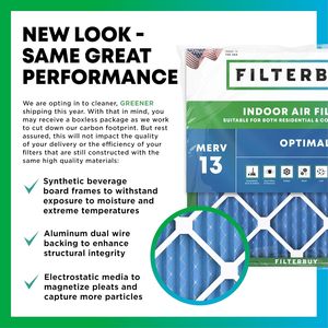 Filtro de Aire Filterbuy 20x25x4 MERV 13 Defensa Contra Humo y Alergias (Paquete de 2) - Product Image 6