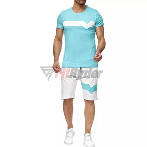 Mode pour hommes Ensemble deux pièces Impression par sublimation personnalisée Hauts à manches courtes Pantalons pour jogging et course à pied Vente en gros Hauts pour pantalons courts - Product Image 4