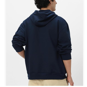 เสื้อฮู้ดดี้ผู้ชายผ้าฝ้าย 100% สกรีนโลโก้ตามสั่ง แบบหนา สไตล์ลำลอง ดีไซน์เปล่า ทรงหลวม ไหล่ตก พร้อมเชือกผูกสองชั้น - Product Image 2