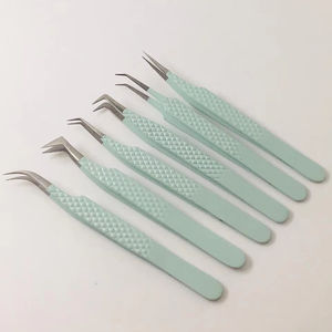 Gran oferta, juego de pinzas para pestañas de bebé, punta de fibra de acero inoxidable, agarre fino, espejo de pestañas duradero, Kit de extensión de pestañas de etiqueta privada - Product Image 2
