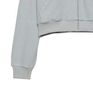 Sweat à capuche zippé intégral en molleton de coton confortable pour femmes grandes tailles ODM |   Sweat-shirt d'hiver imperméable et écologique avec logo sur le devant - Product Image 5