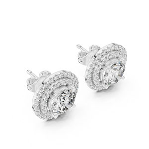 Pendientes de Oro Amarillo de 14K con Diamantes Redondos Cultivados en Laboratorio para Mujer |   Uso Diario, Minimalista, Lujo Certificado, Oficina, Elegante, Fino - Product Image 4