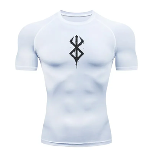 Chemises de compression imprimées pour hommes, manches courtes, rashguard, t-shirt de sport, entraînement en salle de sport, athlétique, séchage rapide, sous-vêtements, hauts - Product Image 4