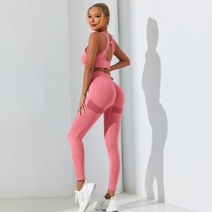 Premium Quality Breathable 2 Piece Set 100% <b>Organic</b> Cotton Gym Workout Yoga Set New Wholesale Plain Women Tracksuit - Product Image 1