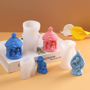Molde de Silicona para Hacer Velas Aromáticas con Diseño del Nacimiento de Jesús, para Manualidades, Juego Familiar - Product Image 1