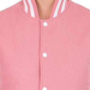 Customised Women's Varsity Cropped Jacket in Casual Leather/Wool & Polyester Knitted & Woven for Winter <b>Stand</b> Collar Front Logo - Product Image 6