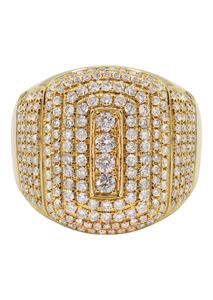 Anillo de alfabeto redondeado de diamante completo de oro de 10K 14K 18K personalizado de lujo para hombres de moda estilo Hip Hop VVS hielo Natural para bodas - Product Image 4