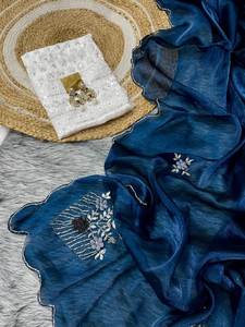 Nouveau dernier designer tendance tenue vente chaude pur doux Zimmy Choo soie Saree Blouse avec la main Khatli travail indien exportateur - Product Image 2