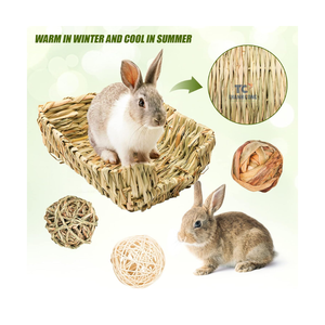 Casa de hierba para conejos, hierba Natural, casa de escondite de conejo, cabaña de escondite de conejito, juguete de algas marinas tejidas, Animal pequeño para dormir - Product Image 6