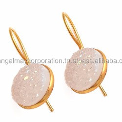 Fancy Smart Multi Flashy Labradorite Pear Shape Gems Jewelry Silver Gold Plated Bezel Setting <b>Earring</b> for Best <b>Mother</b> Gift - Product Image 4