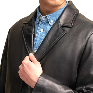 Blouson aviateur en cuir pour homme, design personnalisé, meilleure qualité, nouvelle tendance, col rabattu uni, respirant, doublure en coton imperméable - Product Image 5