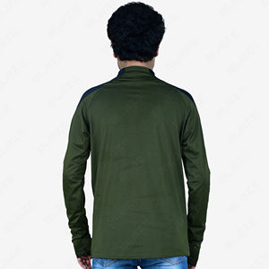 Camiseta personalizada con media cremallera en blanco para hombre, de manga larga Camiseta deportiva para correr, jersey con cremallera de poliéster/Spandex, camisetas para hombre - Product Image 3