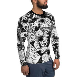 Protège-éruptions cutanées BJJ MMA à manches longues pour hommes, vêtement de compression, spandex, moulant, vêtements de gym personnalisés, vente en gros - Product Image 2