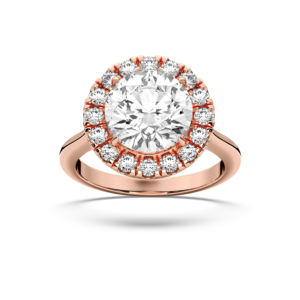 Anillo de compromiso de diamante de corte redondo cultivado en laboratorio de 4,70 quilates, 14K, 18K, Oro Sólido, 4.00CT, diamante central - Product Image 1