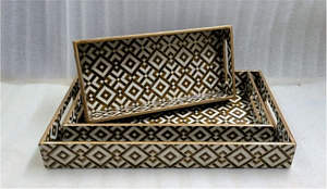 Faire semblant de plateau de service design imprimé en bois aspect naturel décoratif Artisanat Technologie - Product Image 2